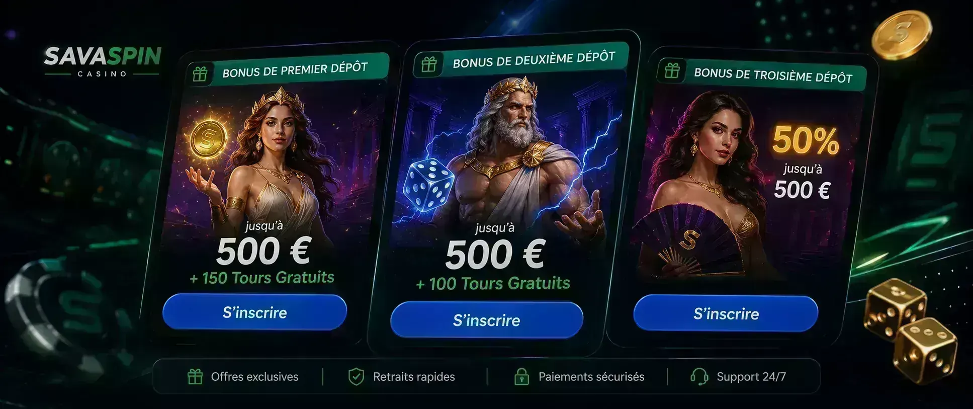 Bonus highroller et recharge du dimanche Savaspin